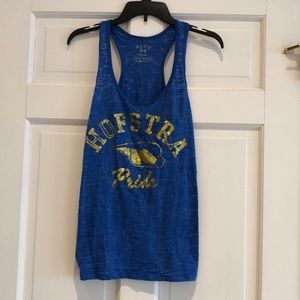 Blue 84, Hofstra University Tank Top with Gold Glitter Wording
